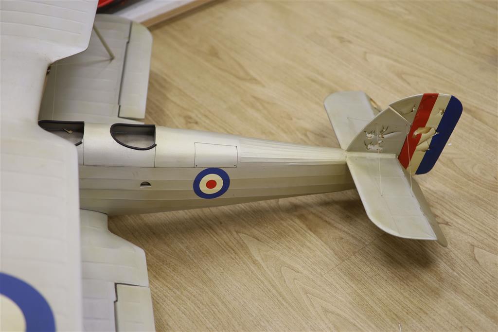 A large scale model of a Hawker Tomtit by Veron, wingspan 132cm